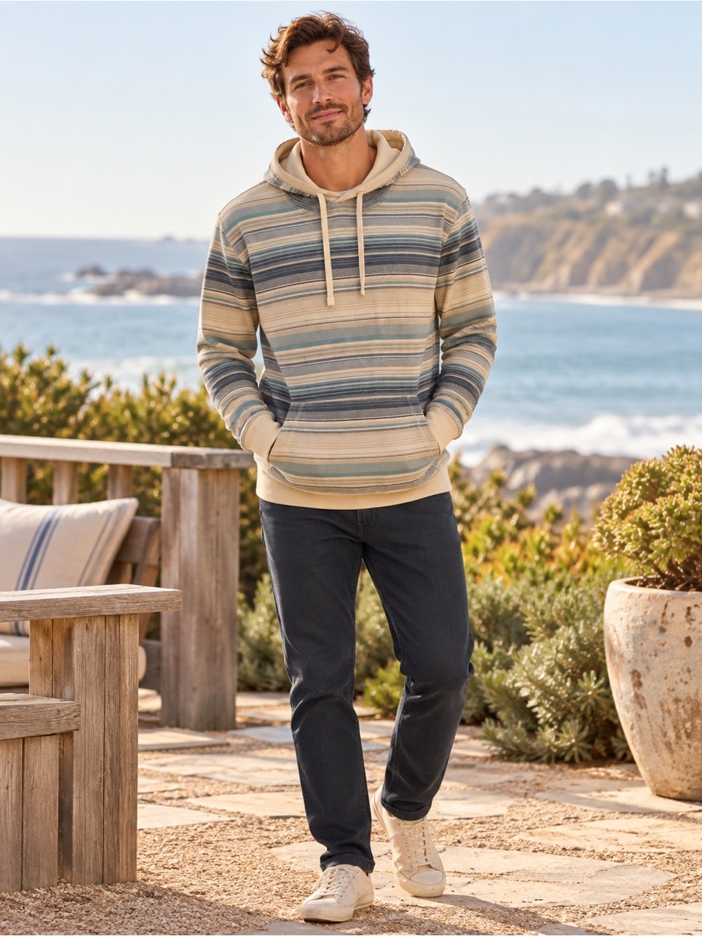 Faherty Men’s Pullover Lightweight Sweater 100 Percent Cotton Size L #249CL